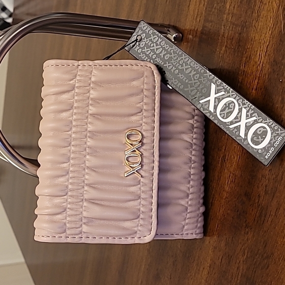 XOXO Handbags - COPY - XOXO pink/purplish square wallet pink wallet  Xoxo pink/purplish square …